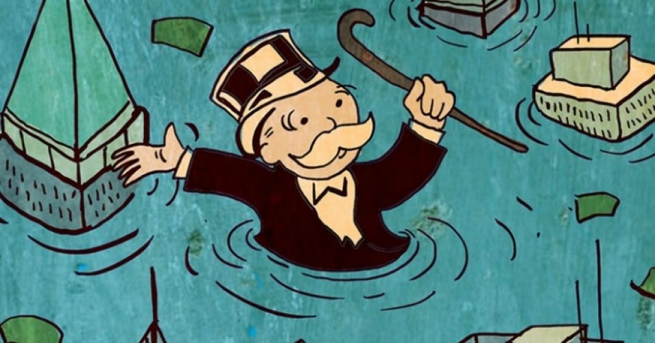 monopoly man drowning